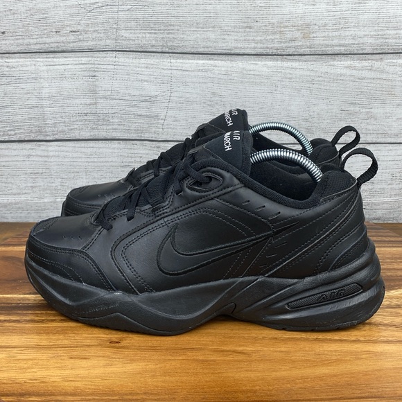 Nike Air Monarch IV Triple Black Sneaker 415445-001 Men's Shoe Size